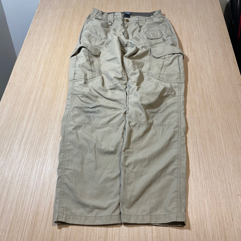 CQR Mens Tactical Cargo Pants Khaki Tan Ripstop Workwear Combat Trousers 34W 34L